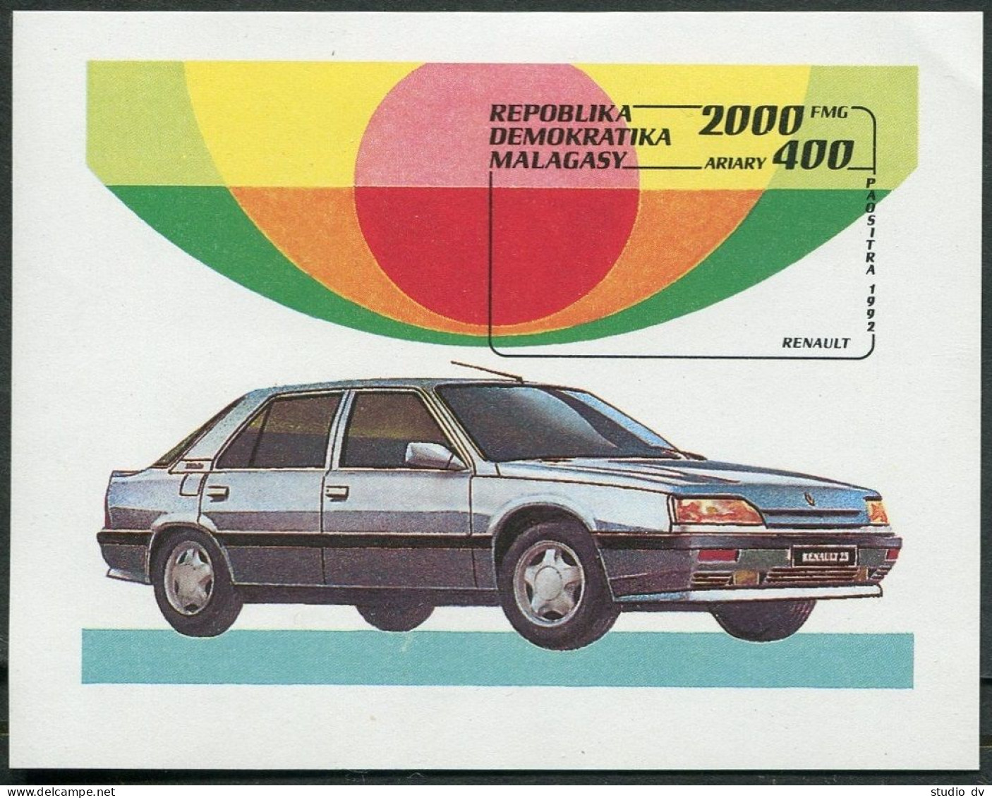 Malagasy 1106-1112, 1113, MNH. Michel 1106-1112, Bl.206. Automobiles 1993. - Madagaskar (1960-...)