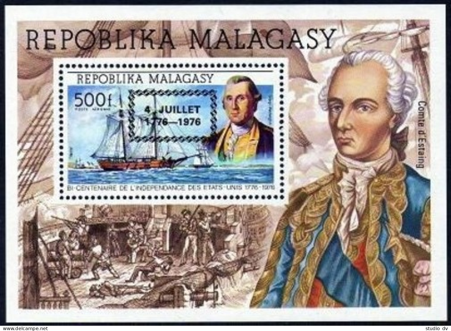 Malagasy 564-565,C164-C166,C167, MNH. US-200.4 JULLET 1776-1976 Black Overprint. - Madagaskar (1960-...)