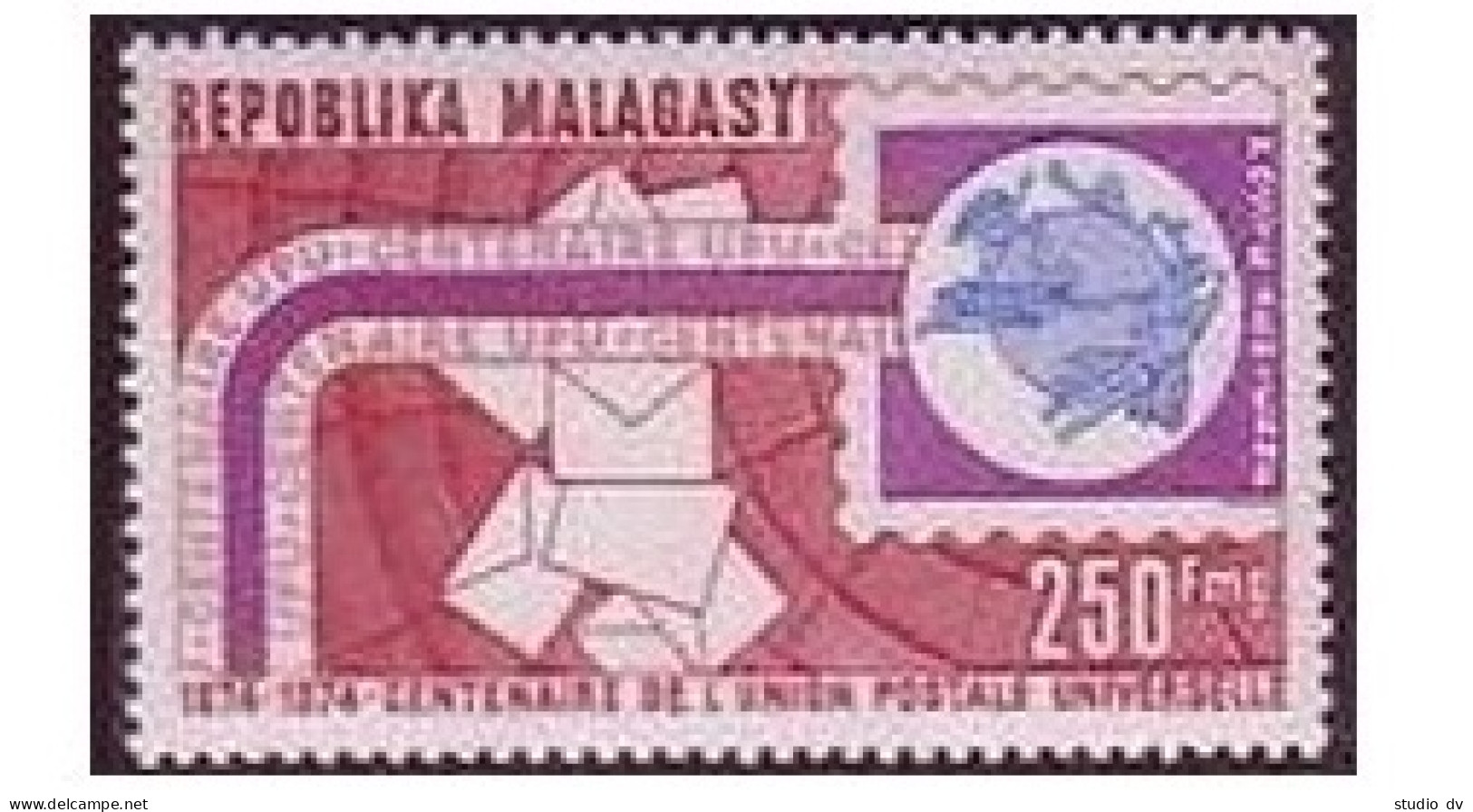 Malagasy C129,MNH.Michel 716. UPU-100,1974.Letters. - Madagaskar (1960-...)
