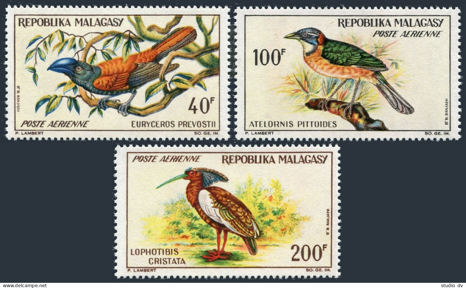 Malagasy 340-346,C72-C74,MNH.Mi 495-501,504-506. Birds 1963.Coua,Dody.Orchids. - Madagaskar (1960-...)