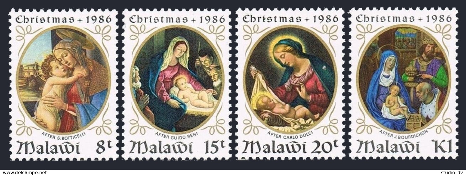 Malawi 490-493,MNH.Mi 73-476. Christmas 1986. Botticelli,Guido Reni,Carpo Dolci, - Malawi (1964-...)