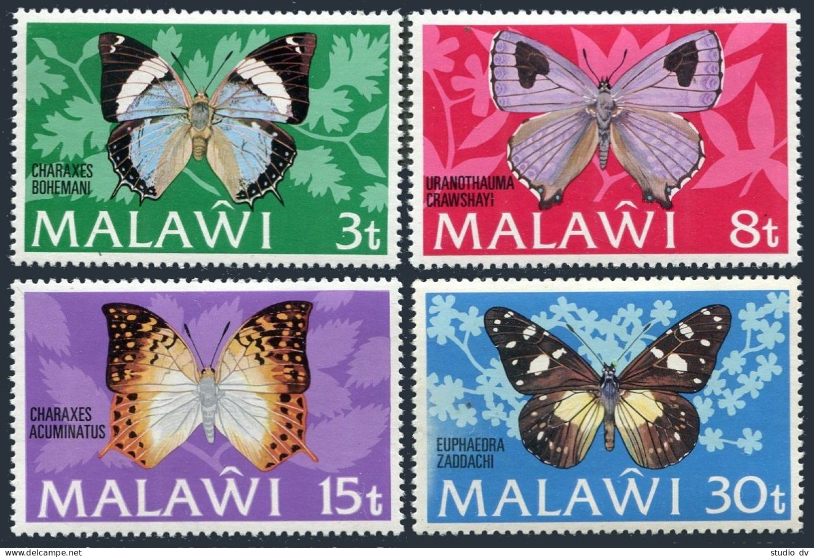 Malawi 199-202,202a Sheet,MNH.Michel 195-198,Bl.30. Butterflies 1973. - Malawi (1964-...)