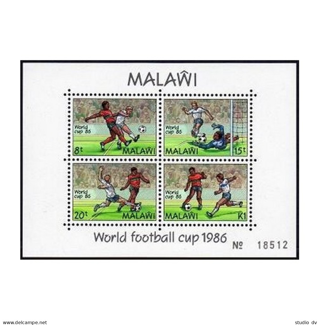 Malawi 485a,MNH.Michel Bl.66. World Soccer Cup Mexico-1986. - Malawi (1964-...)