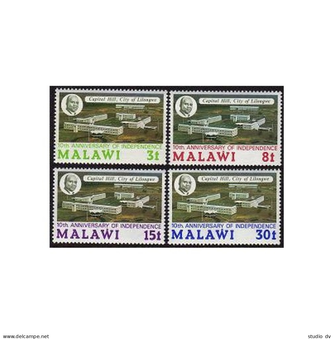 Malawi 225-228,228a,MNH.Michel 220-223,Bl.37. Independence,10,1974.Kamuzu Banda. - Malawi (1964-...)