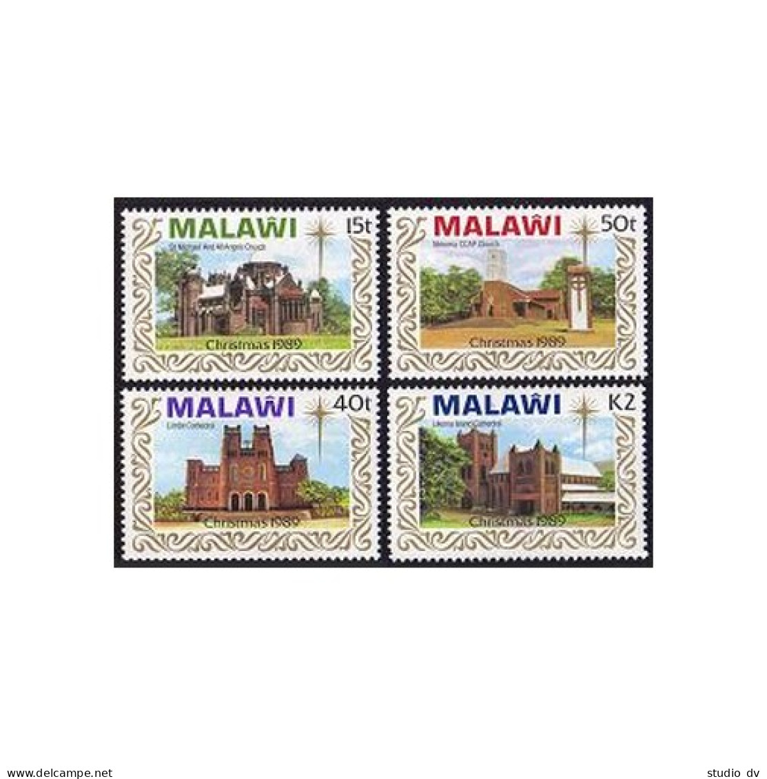 Malawi 558-561,MNH.Michel 541-544. Christmas 1989.Churches,Cathedrals. - Malawi (1964-...)