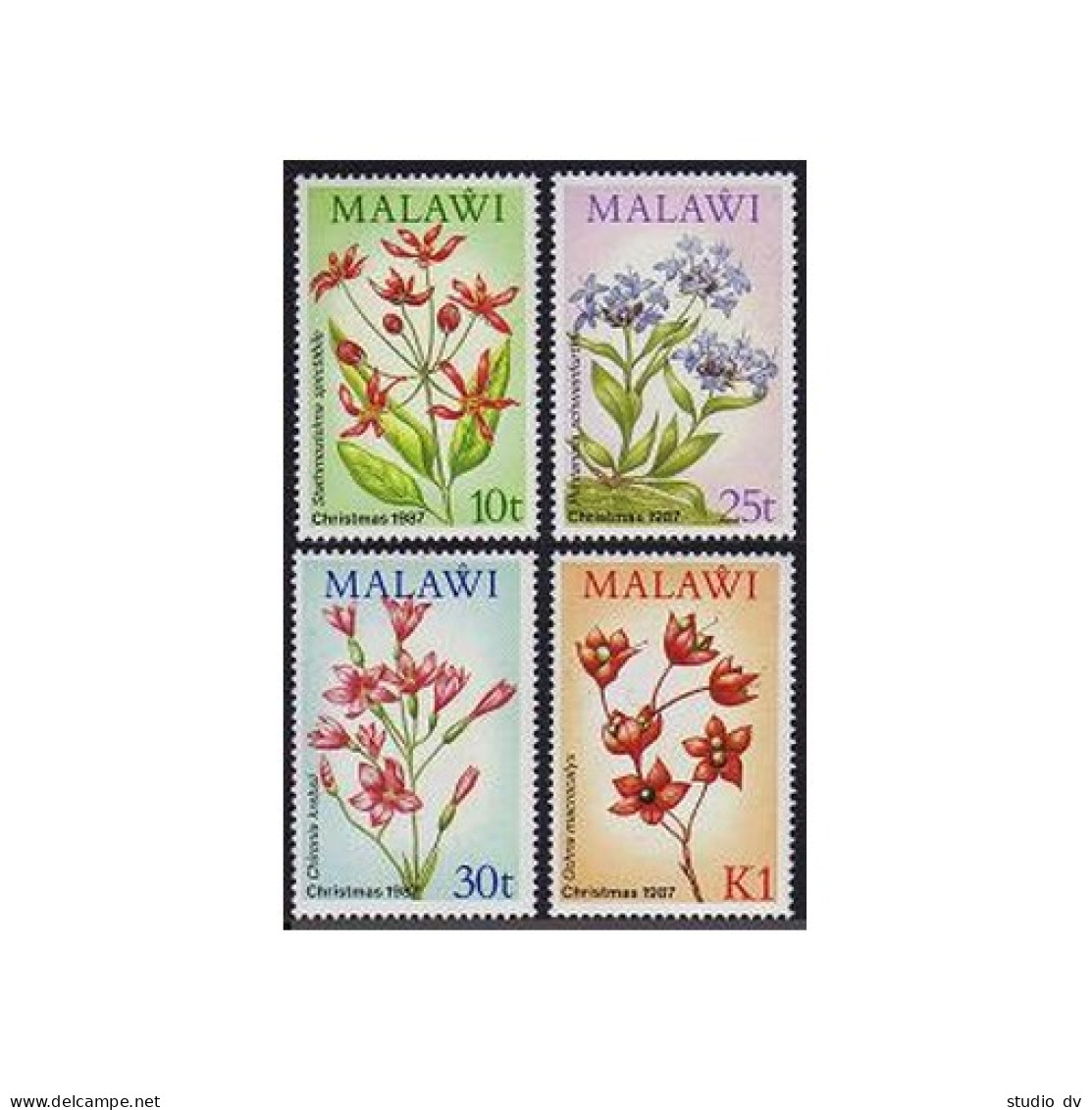 Malawi 506-509, MNH. Michel 489-492. Christmas 1987, Wild Flowers. - Malawi (1964-...)