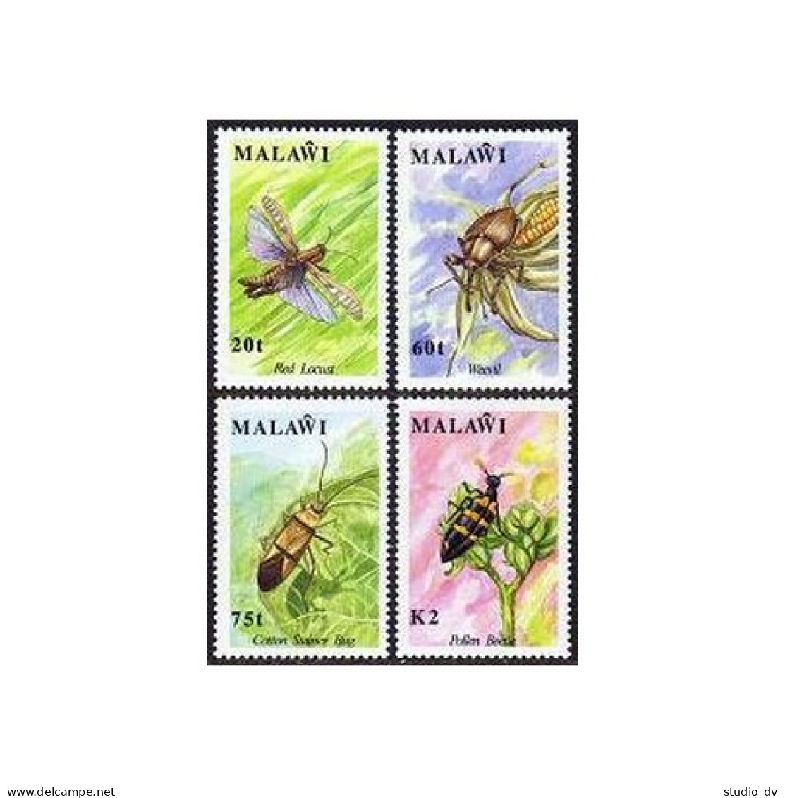 Malawi 590-593,MNH.Michel 573-576. Red Locust,Weevil,Cotton Bug,Pollen Beetle. - Malawi (1964-...)