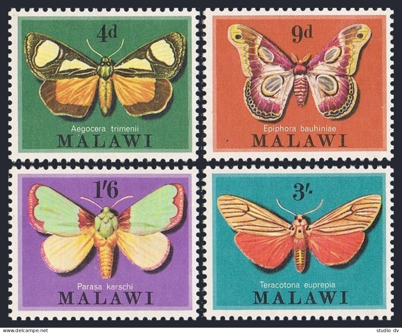 Malawi 138-141,MNH.Michel 134-137. Moths Of Malawi, 1970. - Malawi (1964-...)