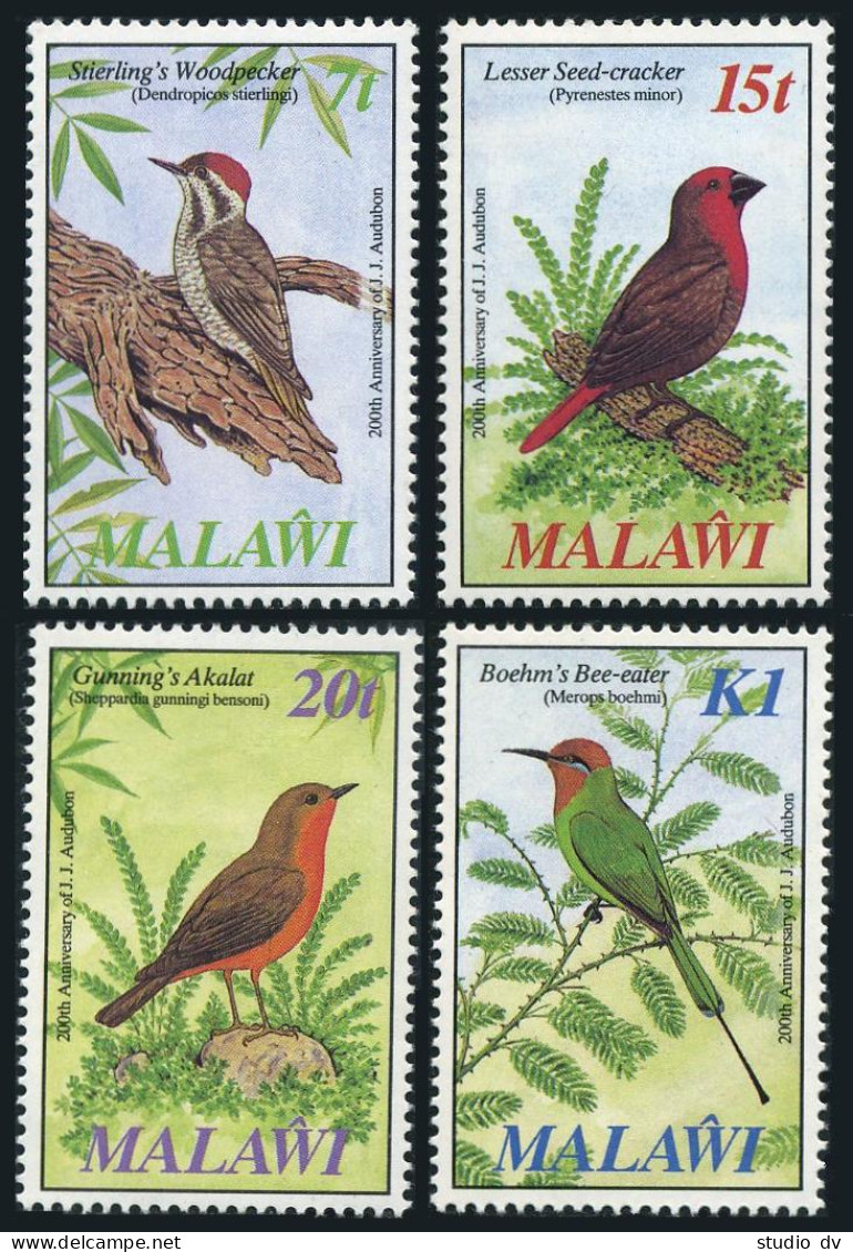 Malawi 470-473, 473a Sheet, MNH. Mi 453-456, Bl.65. John Audubon's Birds 1985. - Malawi (1964-...)