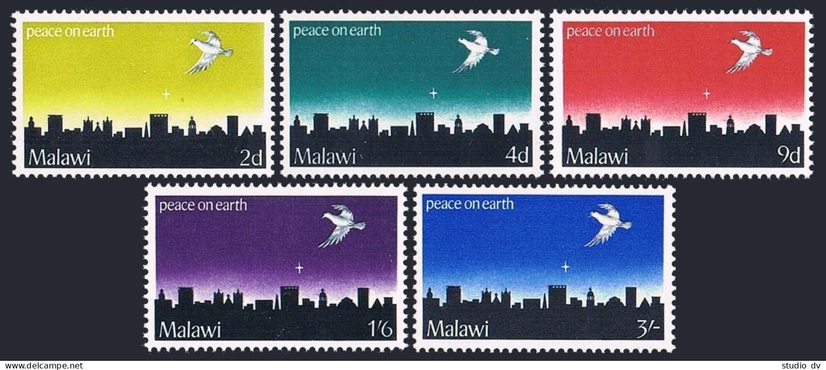 Malawi 122-126,126a,MNH.Michel 118-122,Bl.16. Christmas 1969,Peace On Earth. - Malawi (1964-...)