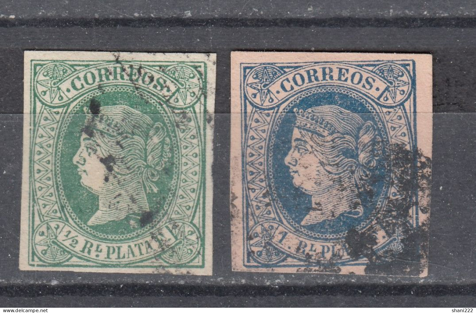 Cuba 1862 1/2 P. Green, 1 P.blue - Vf Used (e-882) - Autres & Non Classés