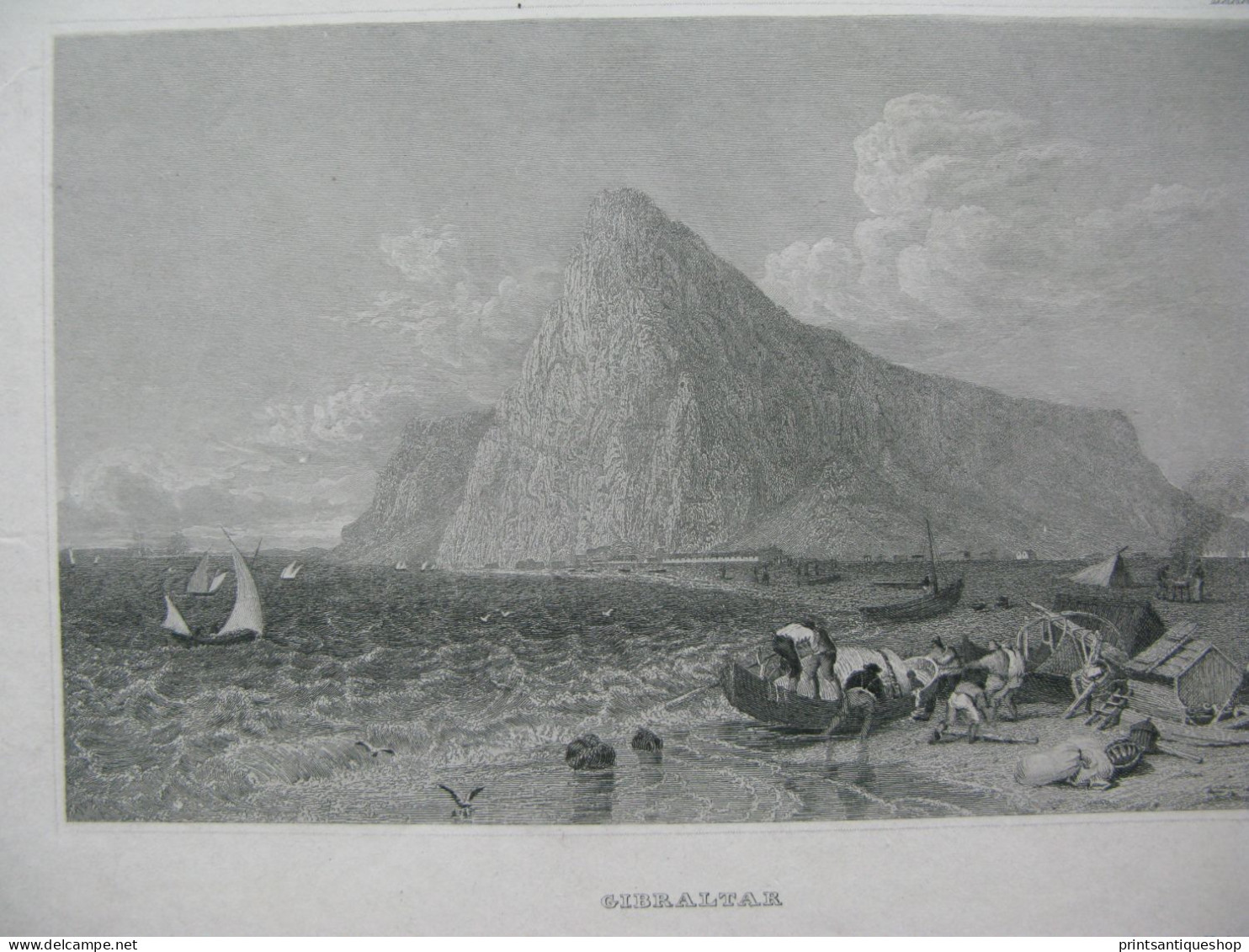 Spain 4x Antique Engraving Gibraltar St George Hall Cadiz Andalusia Madrid - Prints & Engravings