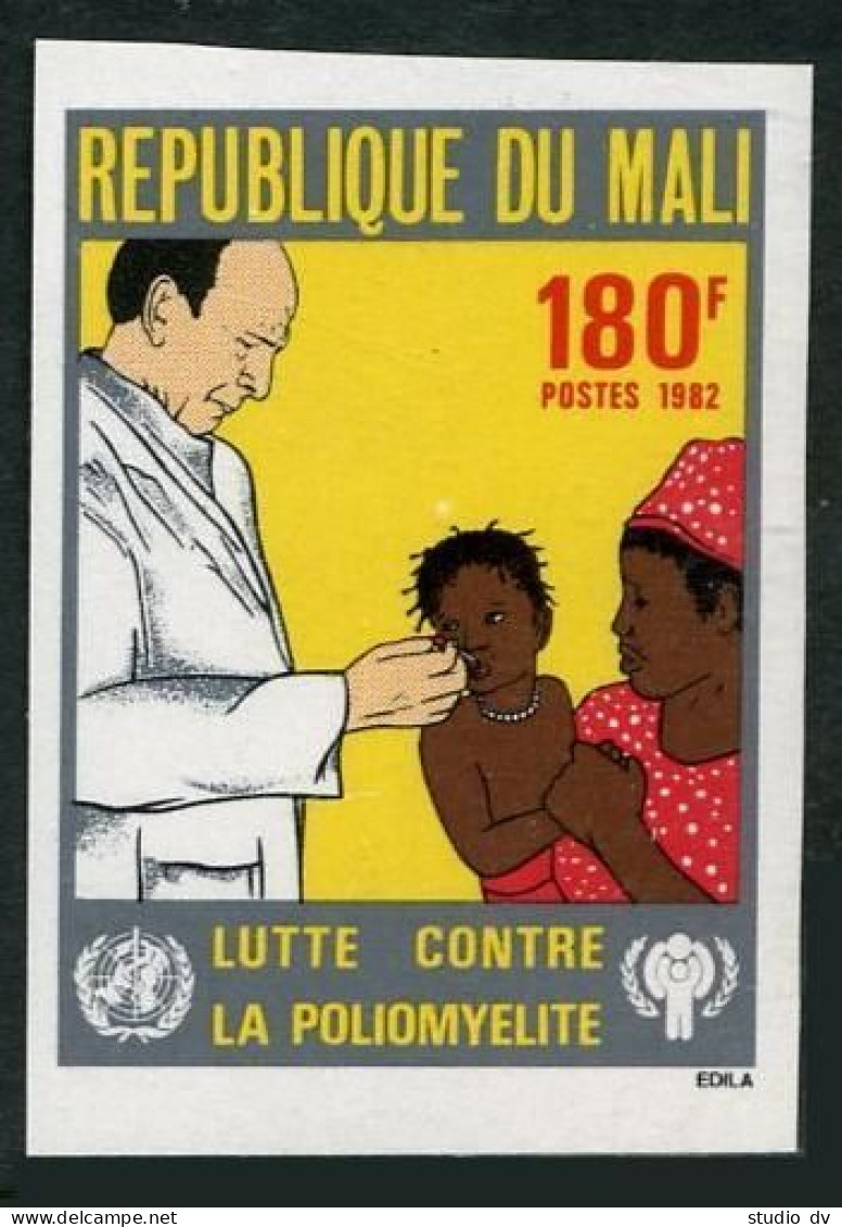 Mali 453 Imperf,MNH.Michel 917B. Fight Against Polio,1982.UNICEF Emblems. - Mali (1959-...)