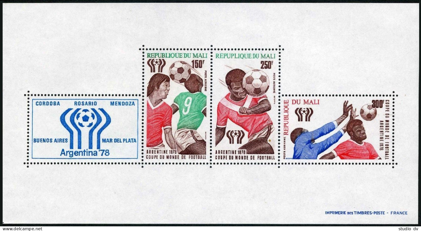 Mali C327a,C328b,MNH.Michel 626-I,Bl.10-I. World Soccer Cup Argentina-1978. - Mali (1959-...)