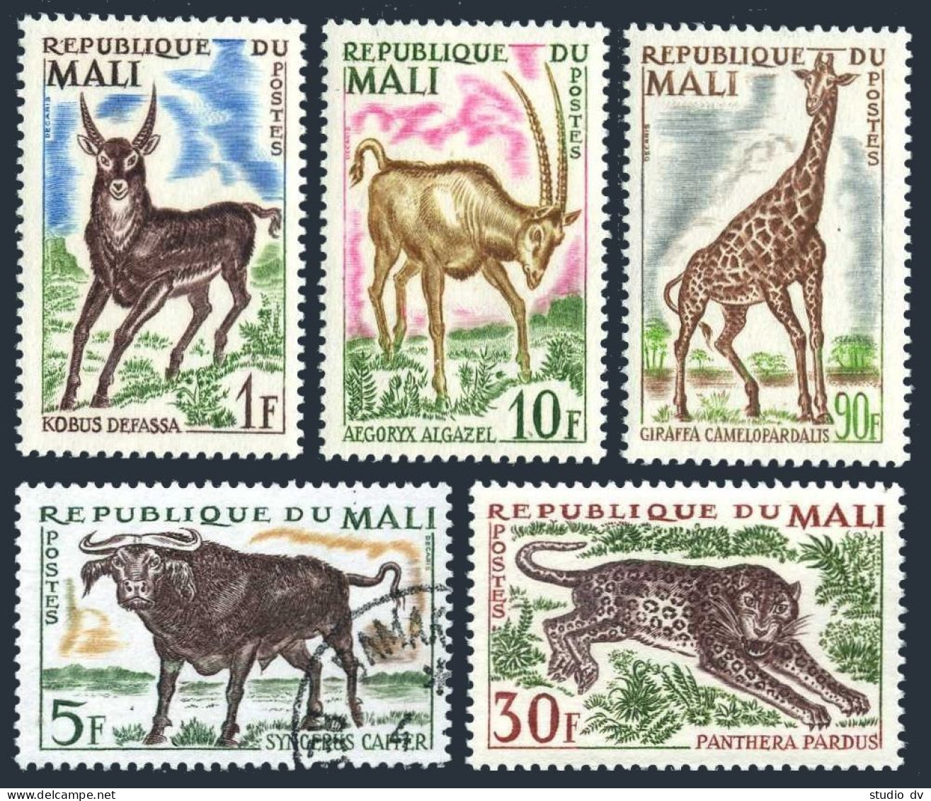 Mali 67-71,CTO/MLH.Michel 98-102. 1965.Defassa Waterbuck,Cape Buffalo,Oryx, - Mali (1959-...)