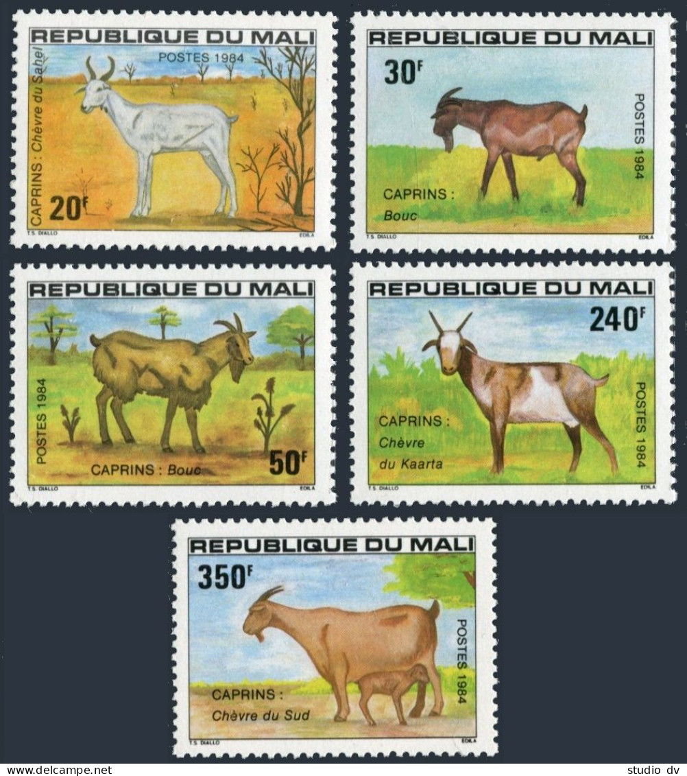 Mali 483-487, MNH. Mi 983-987. Goats 1983. Sahel Goat, Billy Goat, Kaarga Goat, - Mali (1959-...)