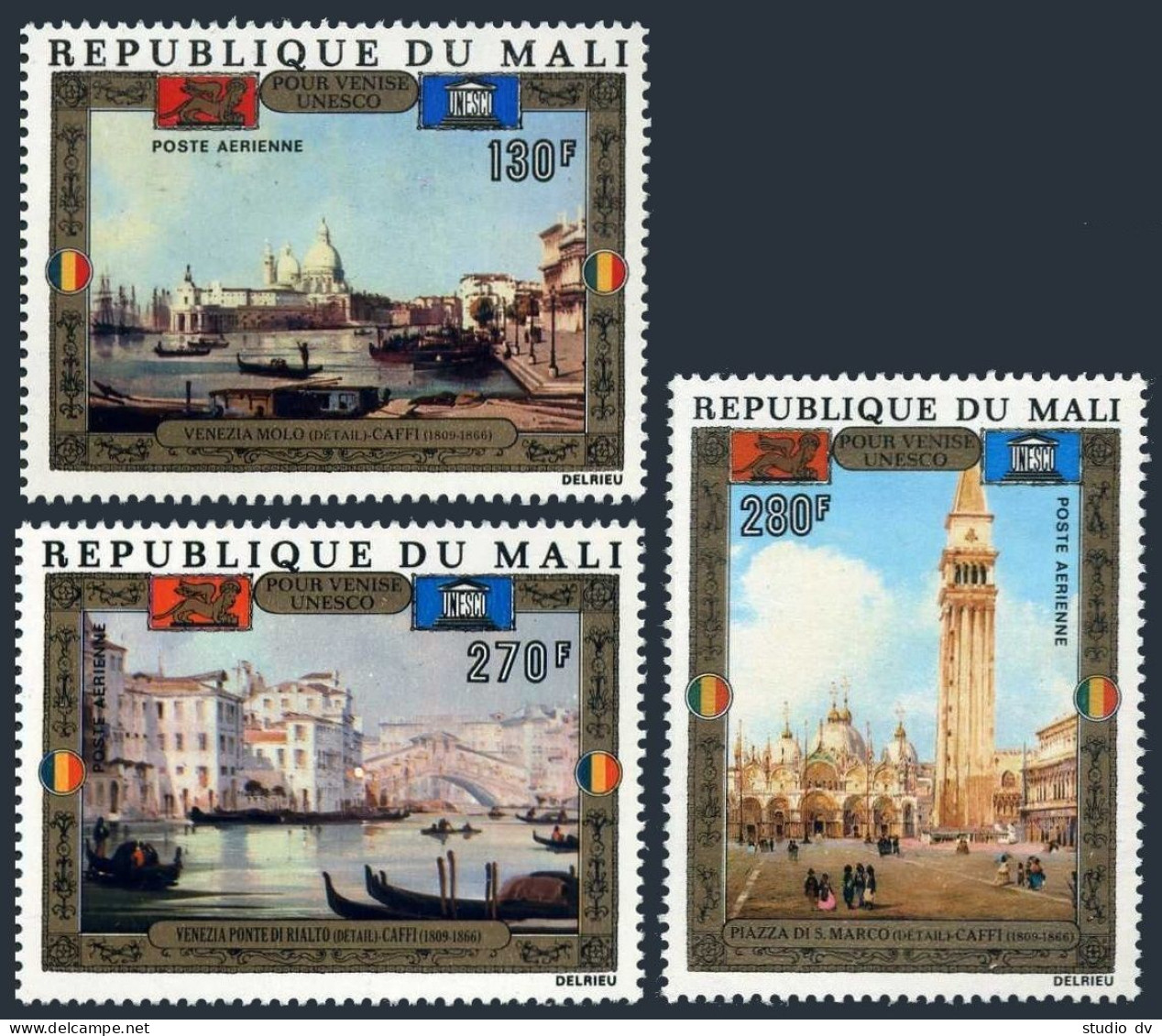 Mali C142-C144, MNH. Michel 311-313. UNESCO Campaign To Save Venice, 1972. - Mali (1959-...)
