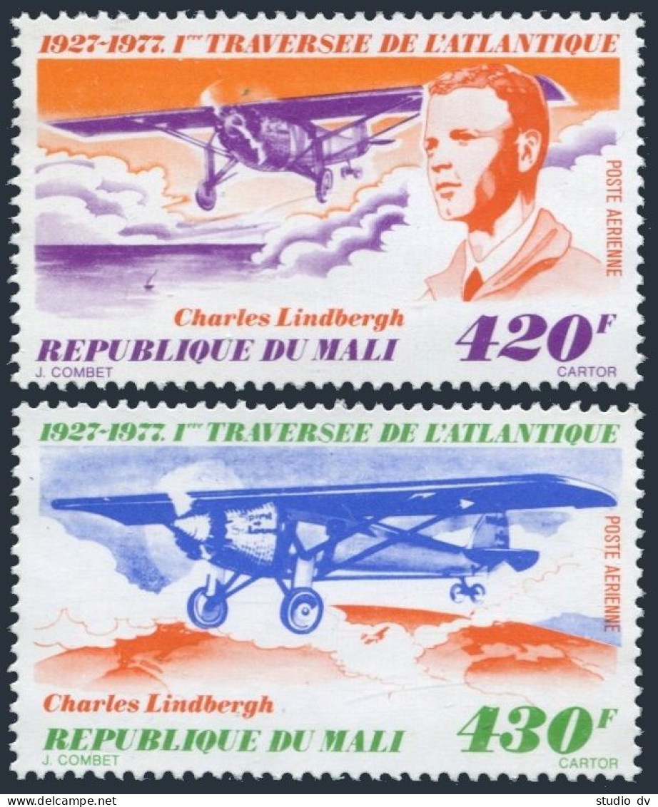 Mali C302-C303,MNH.Michel 576-577. Charles Lindbergh's Flight,50th Ann.1977. - Mali (1959-...)