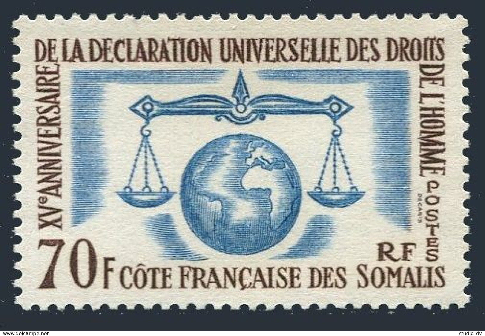 French Somali Coast 300, MNH. Michel 356. Human Rights Issue 1963. - Mali (1959-...)