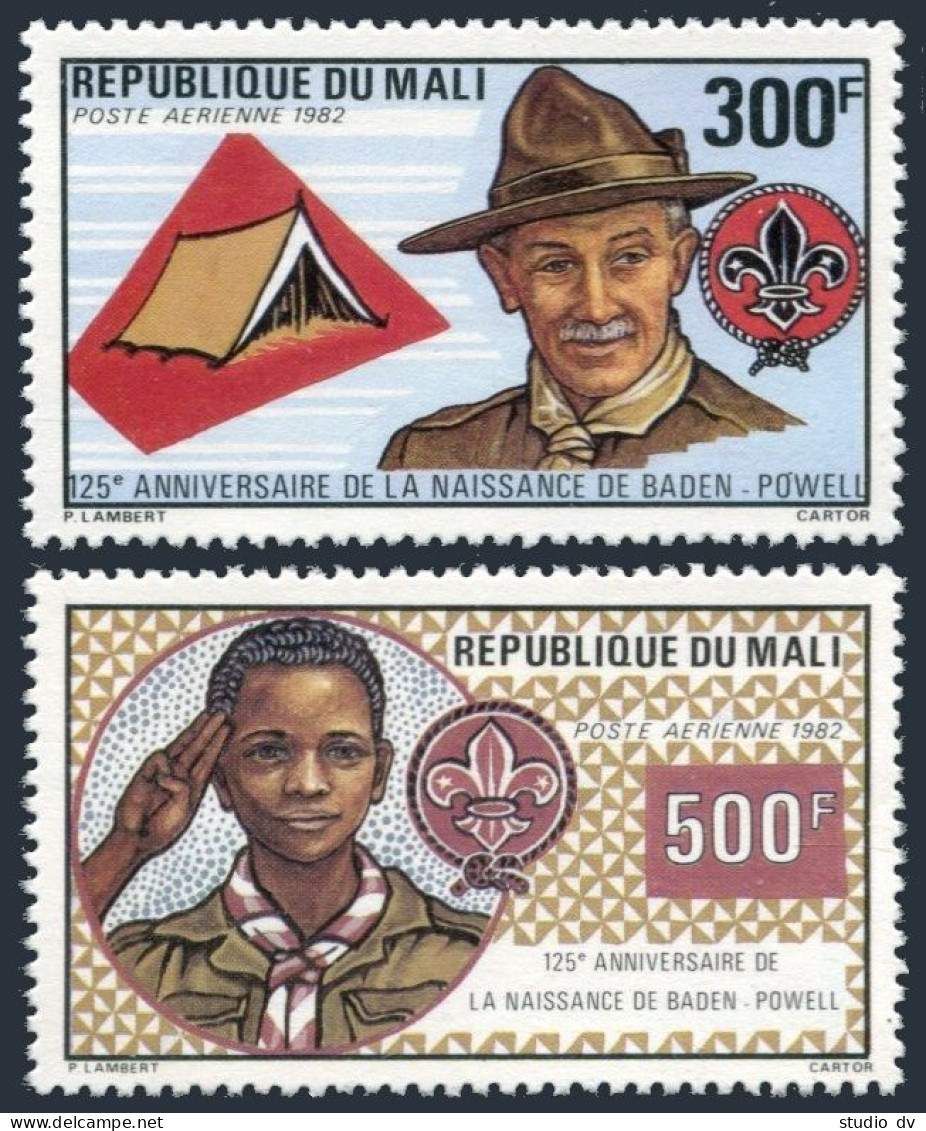 Mali C462-C463, MNH. Michel 913-914. Scouting Year 1982. Baden-Powell. - Mali (1959-...)