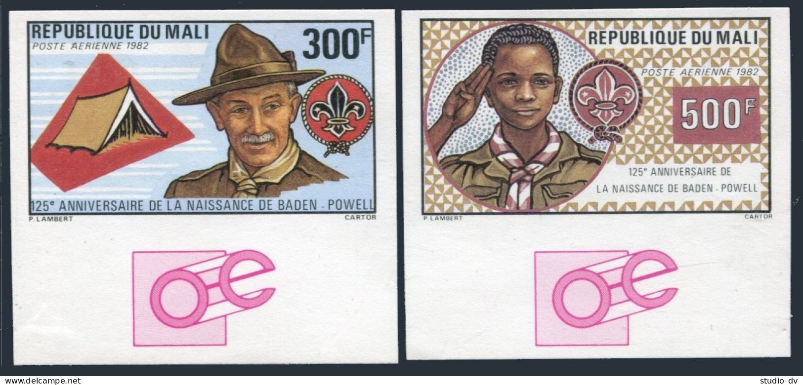 Mali C462-C463 Imperf,MNH. Michel 913B-914B. Scouting Year 1982. Baden-Powell. - Mali (1959-...)