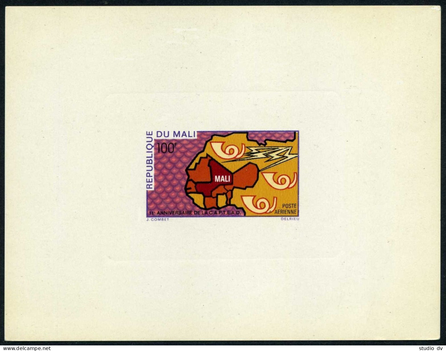 Mali C84 Deluxe Sheet,MNH.Michel 214. West African Postal Union,11th Ann.1970. - Mali (1959-...)