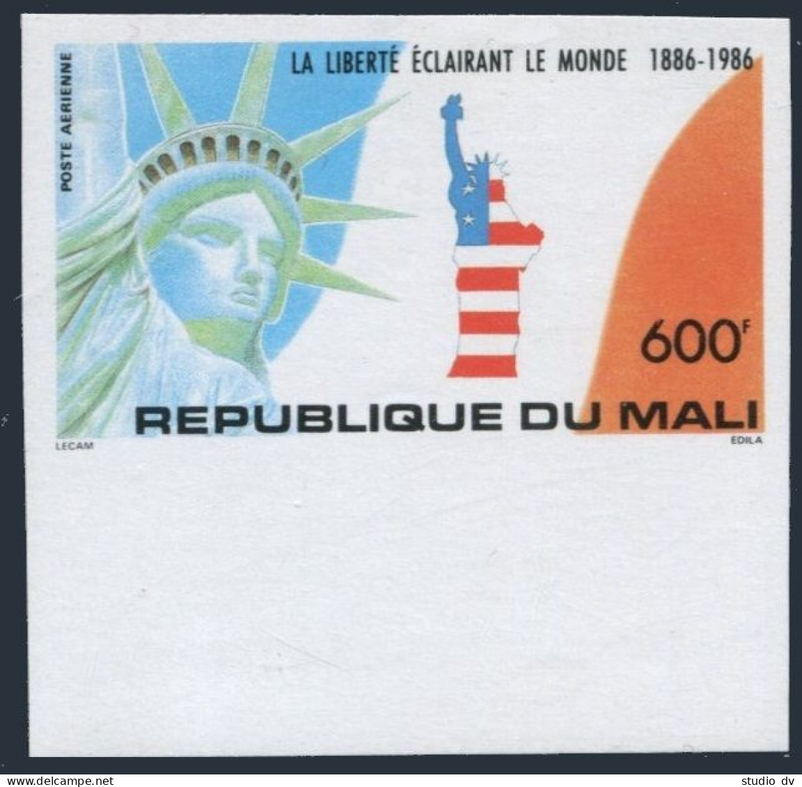 Mali C520 Imperf,MNH.Michel 1064B. Statue Of Liberty-100,1986. - Mali (1959-...)