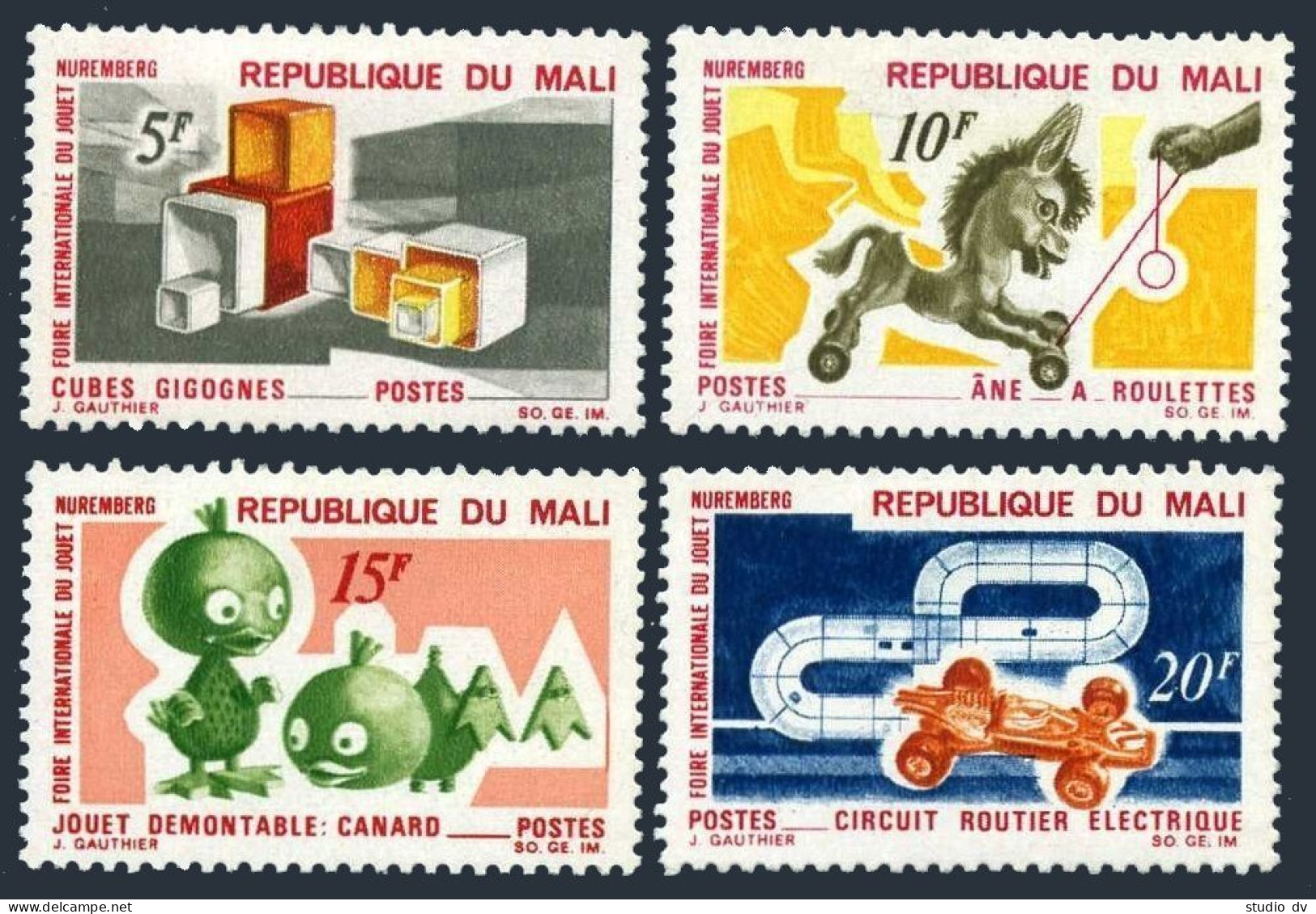 Mali 118-121,MNH.Michel 197-200. Toy Fair,Nuremberg,1969.Ducks,Truck. - Mali (1959-...)