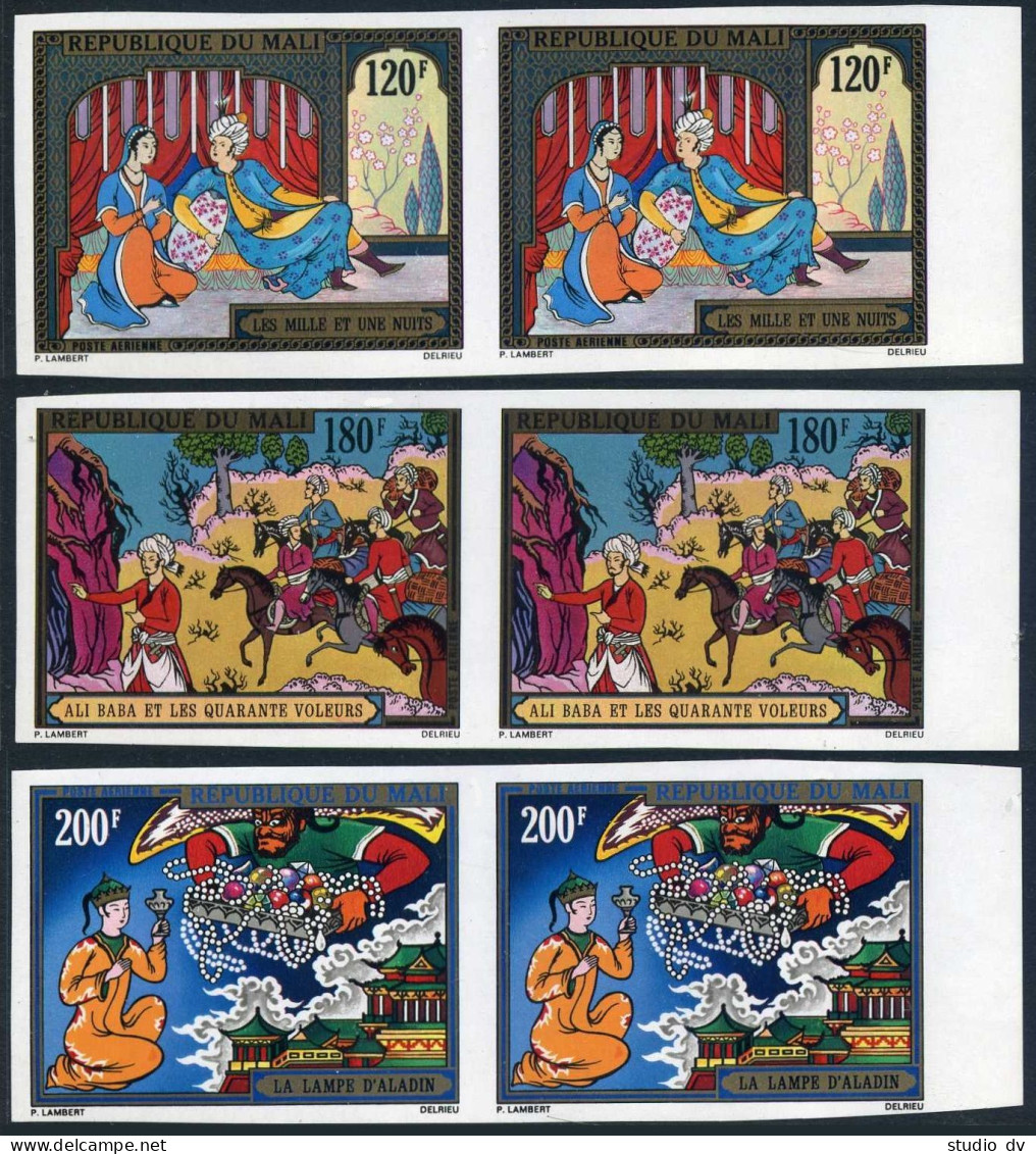 Mali C119-C120 Imperf Pairs, MNH. Mi 273B-273B. Folklore, 1971. Arabian Nights. - Mali (1959-...)