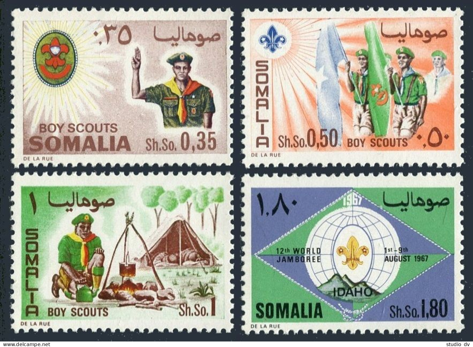 Somalia 310-313, MNH. Michel 107-110. Boy Scout World Jamboree,1967.Flag,Badge. - Mali (1959-...)