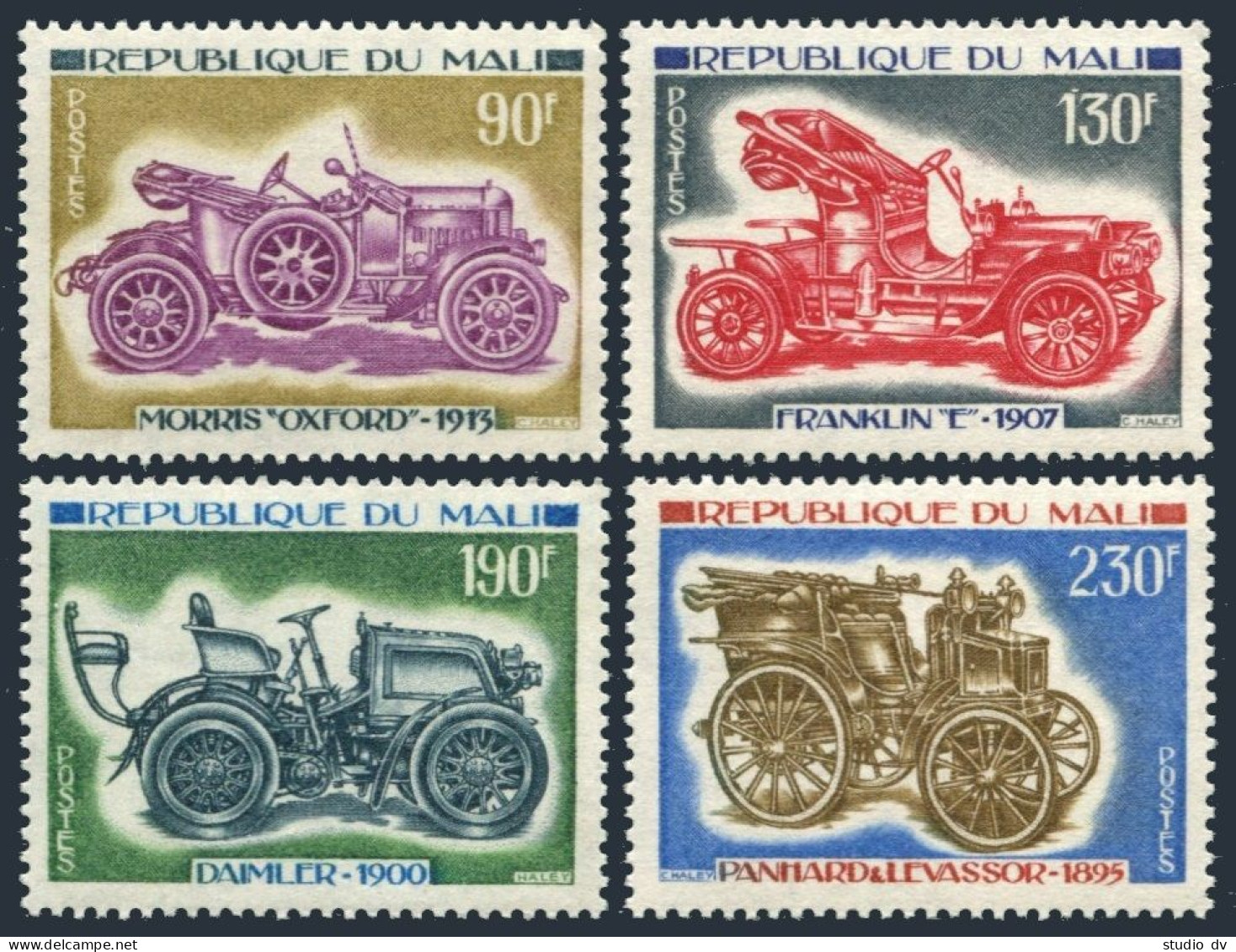 Mali 240-243,MNH.Michel 492-495. Antique Automobiles,1975. - Mali (1959-...)