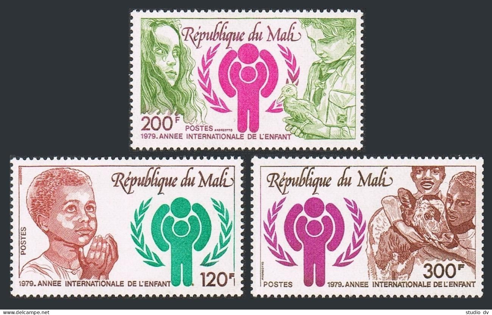 Mali 322-324,MNH.Michel 693-695. IYC-1979. Bird, Calf. - Mali (1959-...)