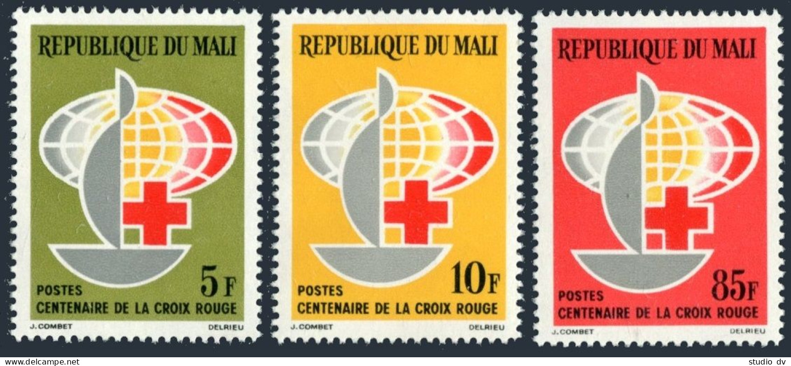 Mali 52-54,MNH.Michel 69-71. Red Cross Centenary, 1963. - Mali (1959-...)