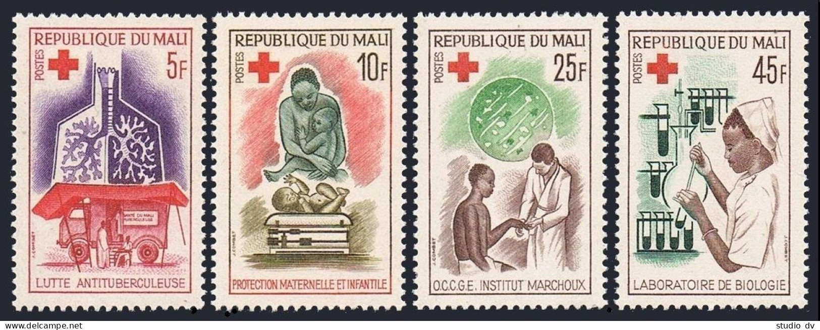 Mali 77-80,MNH.Michel 108-111. Health Service, 1965. Red Cross. - Mali (1959-...)