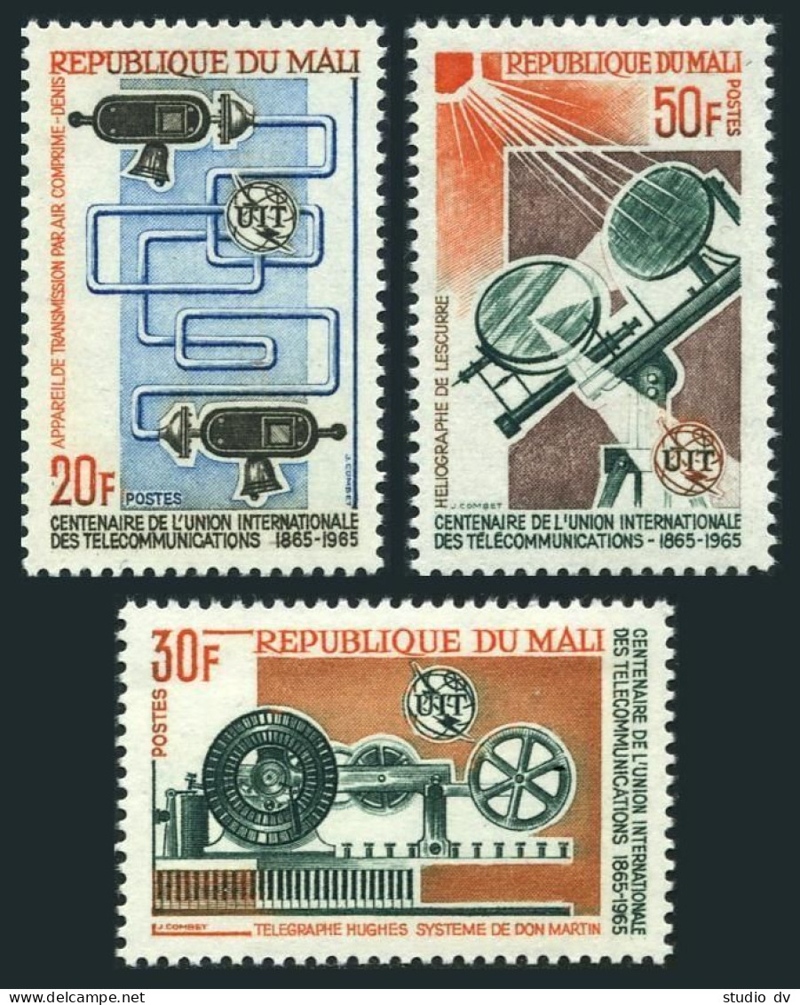 Mali 74-76,MNH.Michel 105-107. ITU Centenary, 1965. Communication Equipment. - Mali (1959-...)
