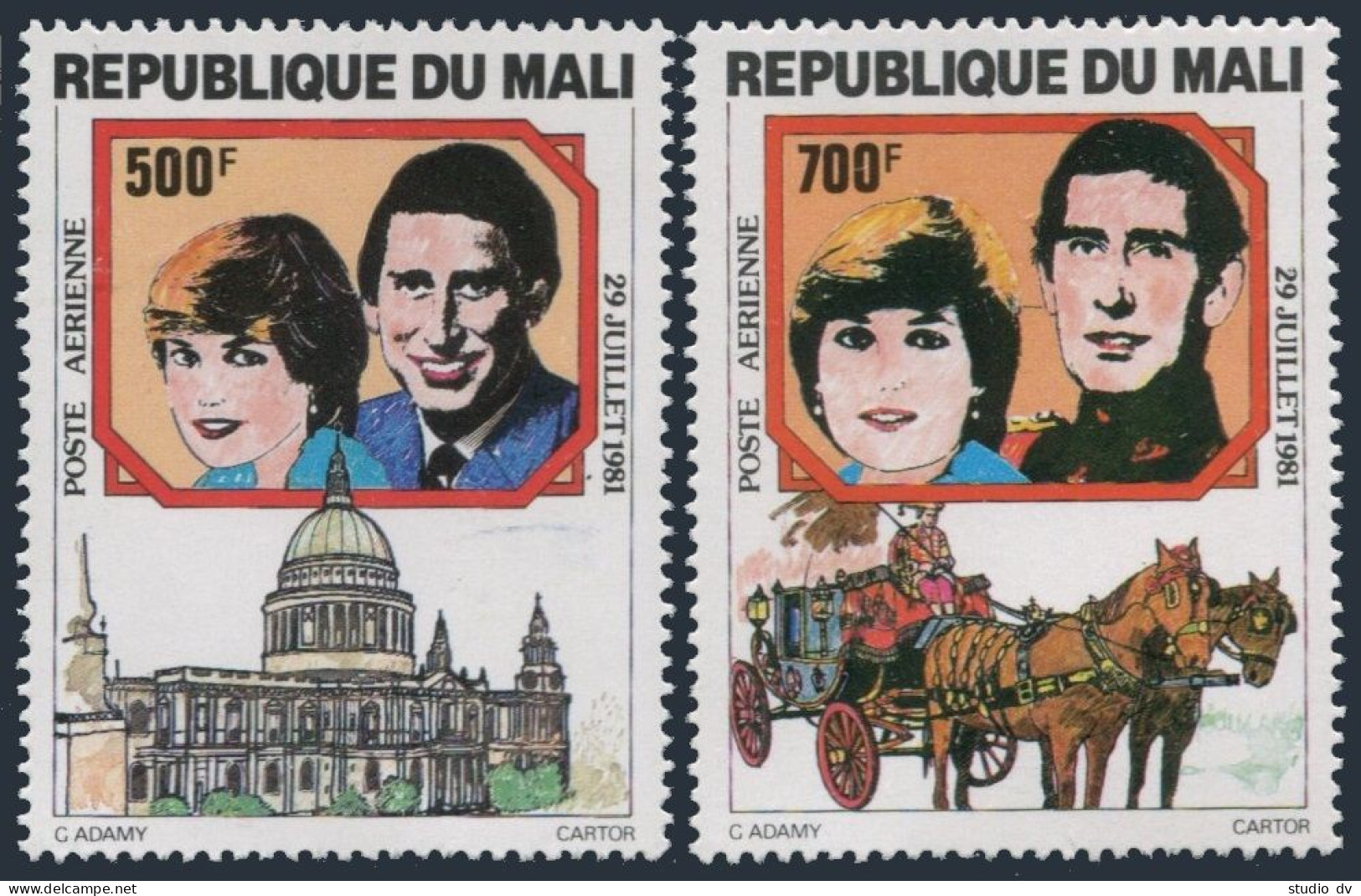Mali C436-C437, MNH. Mi 878-879. Royal Wedding,1981. Lady Diana, Prince Charles. - Mali (1959-...)