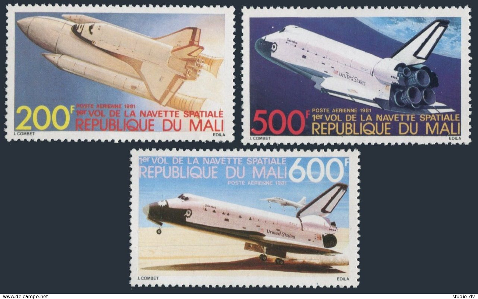 Mali C430-C432, MNH. Michel 872-874. Columbia Space Shuttle, 1981. - Mali (1959-...)