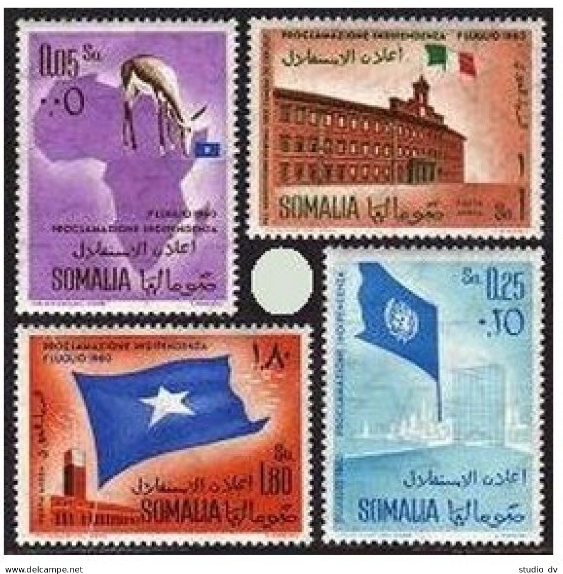 Somalia 243-244,C70-C71, MNH. Michel 4-7. Independence, 1960. Gazelle,Map,Flags. - Mali (1959-...)