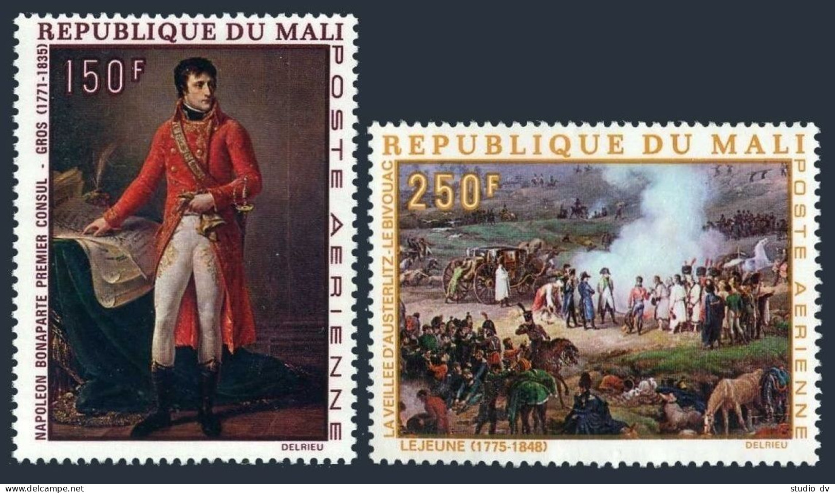 Mali C66-C67,MNH.Michel 180-181. Napoleon Bonaparte,1969.Jean Gros,Lejeune. - Mali (1959-...)