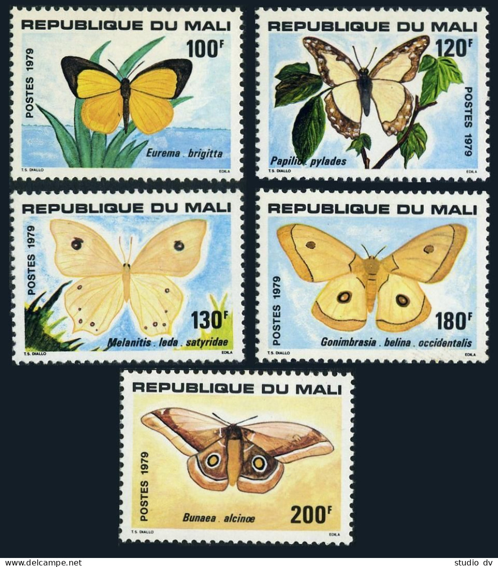 Mali 348-352, Lightly Hinged. Michel 719-723. Butterflies 1979. Eurema Brigitta, - Mali (1959-...)