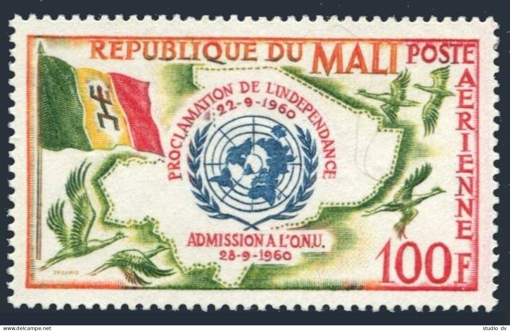 Mali C11,MNH.Michel 25. Admission To UN, 1961. Birds. - Mali (1959-...)