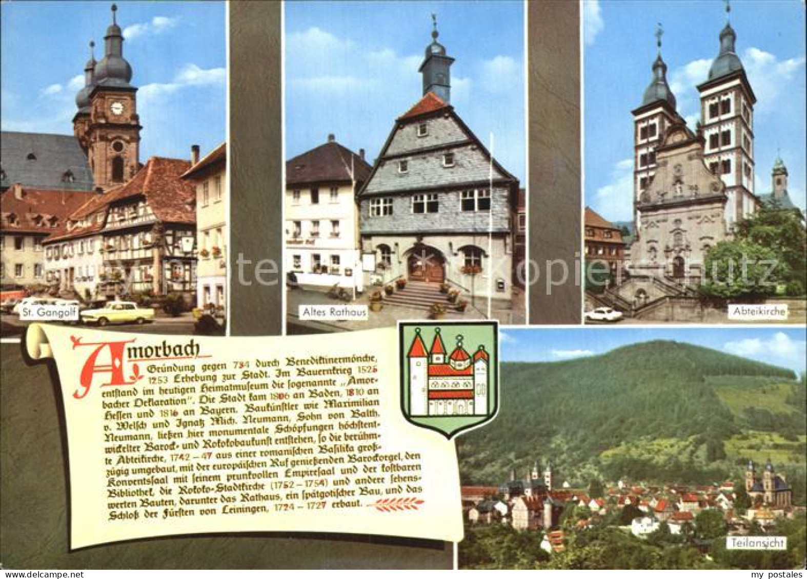 72534281 Amorbach Miltenberg St Gangolf Kirche Altes Rathaus Abteikirche Geschic - Amorbach