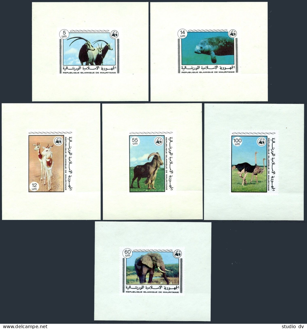 Mauritania 383-388 Deluxe Sheets, MNH. Mi 595-600. WWF 1978. Mammals, Ostrich. - Mauretanien (1960-...)