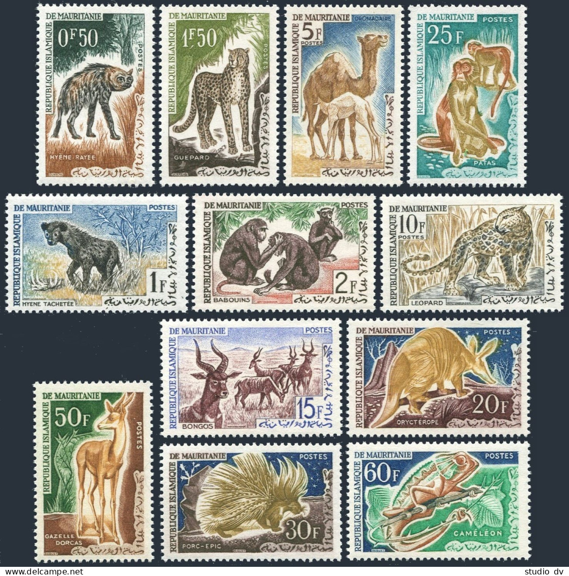 Mauritania 134-145, MNH. Michel 204-215. Wild Mammals, Chameleon, 1963. - Mauritanië (1960-...)