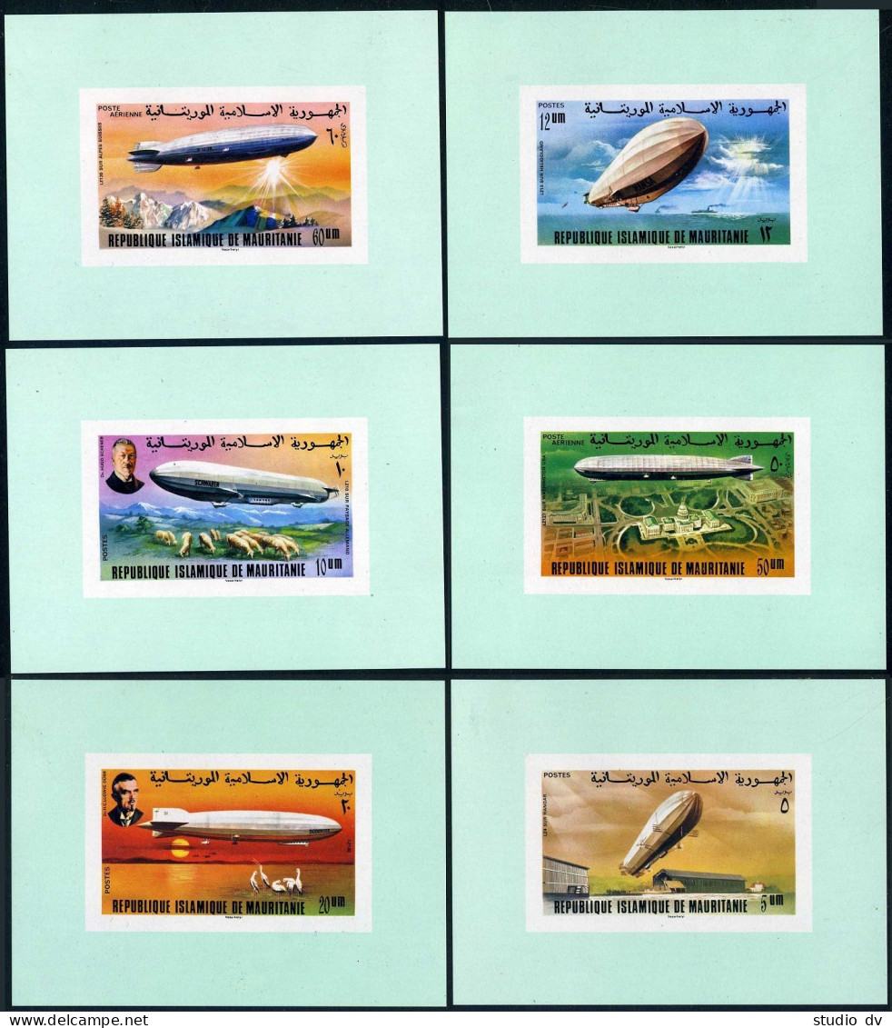 Mauritania 345-348,C167-C168 Deluxe,MNH.Mi 539-544. Zeppelin,75th Ann.1976. - Mauretanien (1960-...)