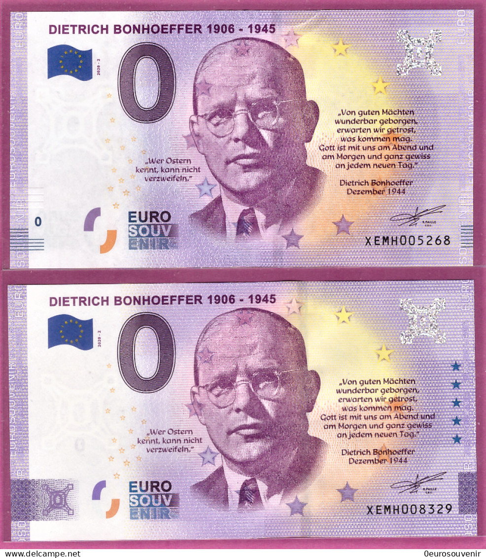 0-Euro XEMH 2 2020 DIETRICH BONHOEFFER 1906-1945 - THEOLOGE Set NORMAL+ANNIVERSARY - Private Proofs / Unofficial