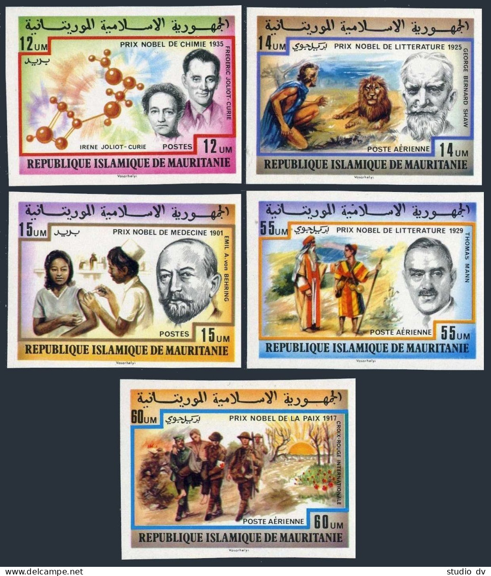 Mauritania 359-360,C177-C179 Imperf,deluxe Sheets,MNH. Nobel Prize Winners,1977. - Mauritania (1960-...)