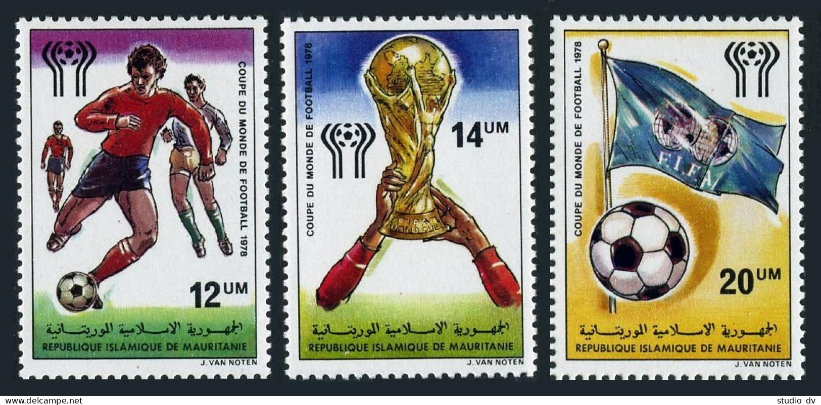 Mauritania 389-391,MNH.Mi 603-605. World Soccer Cup Argentina-1978. - Mauritanië (1960-...)