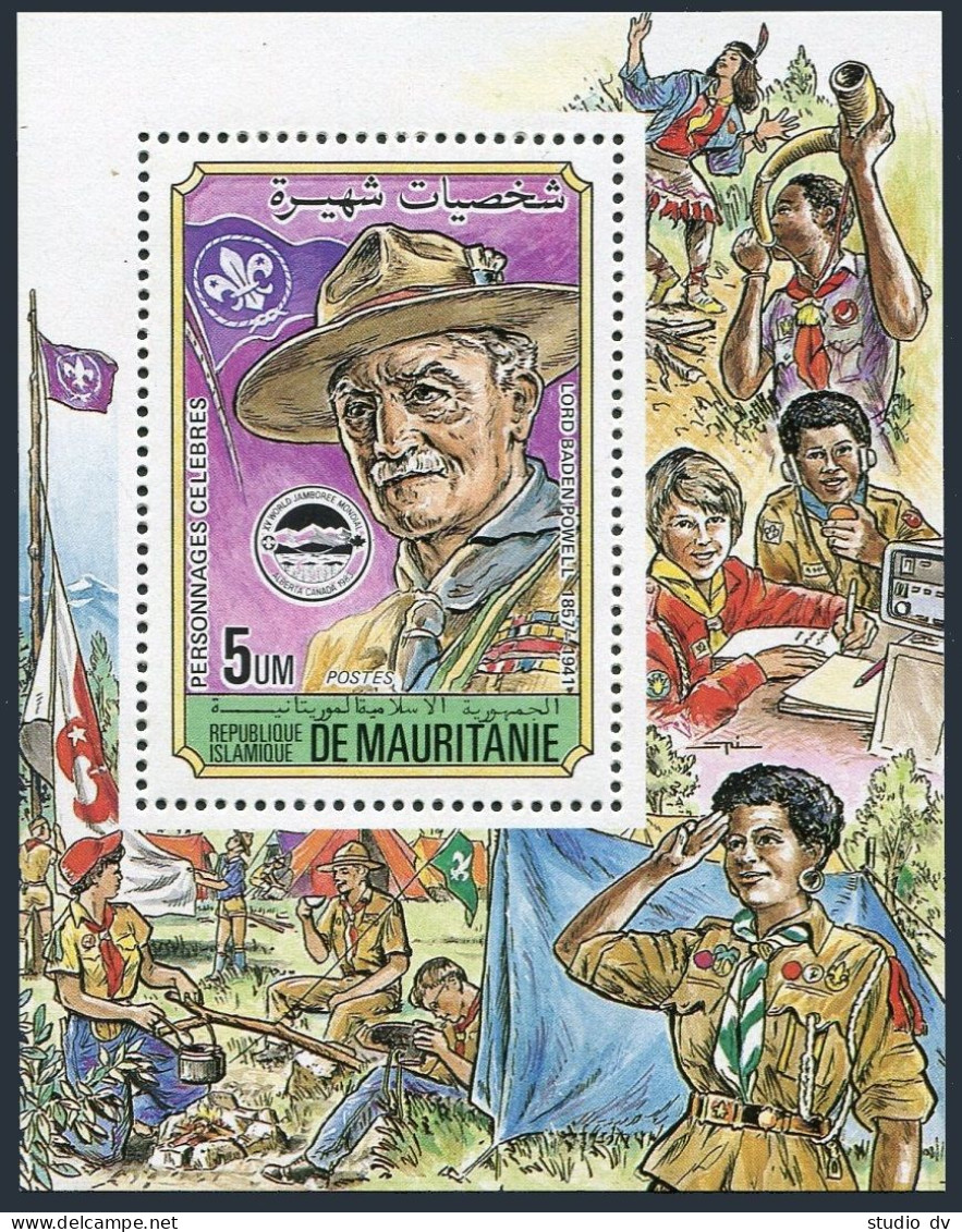 Mauritania 553,553 Deluxe,MNH.Michel 806,Bl.49. Scouting Year 1984.Baden-Powell. - Mauritania (1960-...)