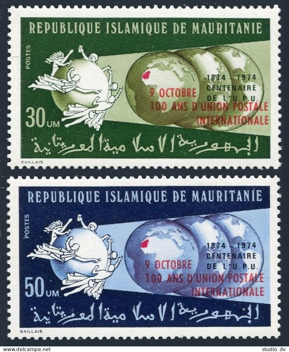 Mauritania 321-322,MNH.Michel 499-500. UPU-100,OCTOBRE 100 ANS D'UNION,1974. - Mauritania (1960-...)